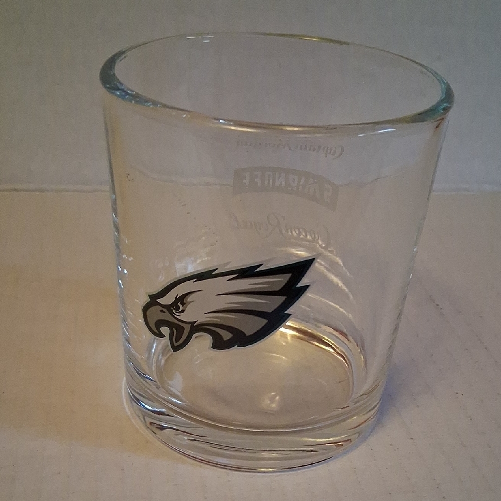 Philadelphia Eagles Clear Glass Tumbler - White & Black Logo